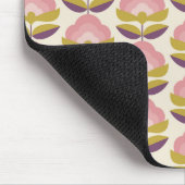 Tapis De Souris Rétro motif floral rose et pourpre (Coin)