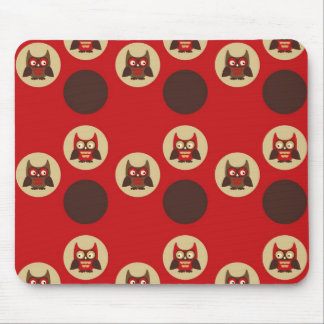 Tapis De Souris Rétro motif frais de hibou et de cercles