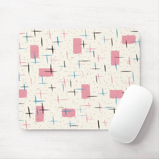 Tapis De Souris Rétro motif rose atomique Mousepad (Avec souris)