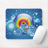 Tapis De Souris Rétro mousepad d'arc-en-ciel (Avec souris)