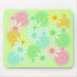 Tapis De Souris Rétro mousepad flower power de style de marguerit
