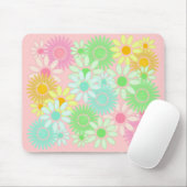 Tapis De Souris Rétro mousepad flower power de style de marguerite (Avec souris)