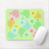 Tapis De Souris Rétro mousepad flower power de style de marguerite (Avec souris)