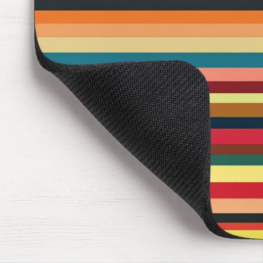 Tapis De Souris Retro Multicoloured Stripe Modern Mouse Pad  (Coin)