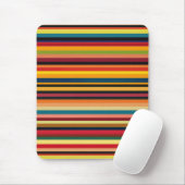 Tapis De Souris Retro Multicoloured Stripe Modern Mouse Pad  (Avec souris)