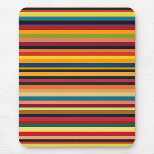 Tapis De Souris Retro Multicoloured Stripe Modern Mouse Pad  (Devant)
