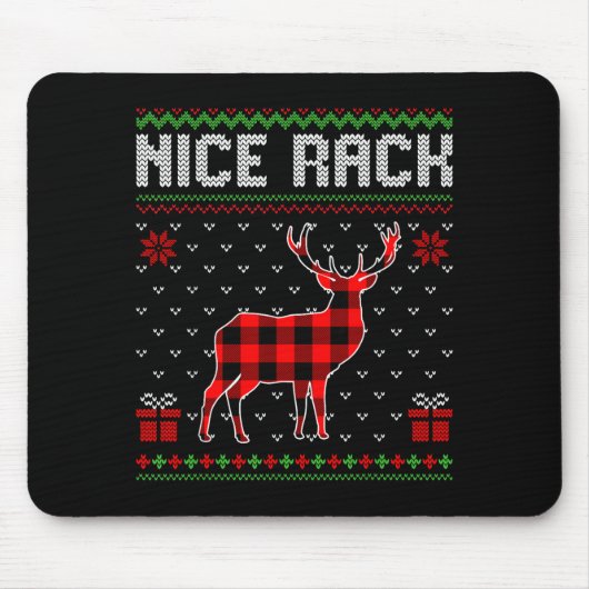 Tapis De Souris Retro Nice Rack Ugly Christmas Sweater Couples Mat (Devant)