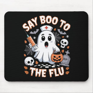 Tapis De Souris Retro Nurse Ghost Halloween Vaccine Dit Boo À