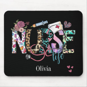 Tapis De Souris Retro Nurse Life mignonne Typographie