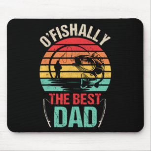 Tapis De Souris Rétro Ofishiellement Le Meilleur Papa Pêche Père P