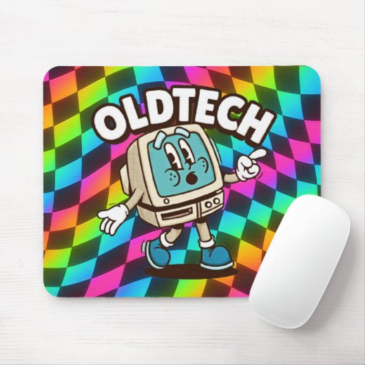 Tapis De Souris Retro OldTech Psychedelic Mousepad (Avec souris)