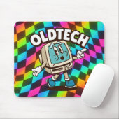 Tapis de souris rétro OldTech psychédélique (Avec souris)