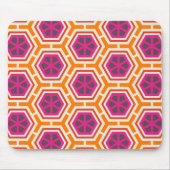 Tapis De Souris Retro Pink and Orange Modern Geometric Pattern (Devant)