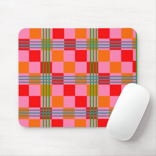 Tapis De Souris Retro Plaid  (Avec souris)