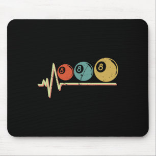 Tapis De Souris Retro Pool Player Cadeau Billard Ll Heartbeat