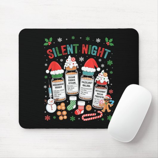Tapis De Souris Retro Profol Silent Night Icu Nurses Funny Merry C (Avec souris)