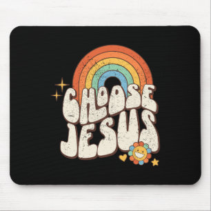 Tapis De Souris Retro Rainbow Super Choisissez Jesus Christian Rel