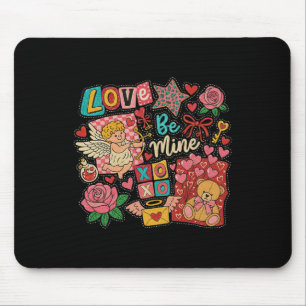 Tapis De Souris Rétro Saint-Valentin Xoxo Sois Mien Rose Cupidon C