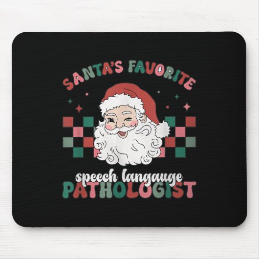 Tapis De Souris Retro Santa's Favorite Speech Language Christmas S (Devant)