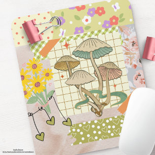 Tapis De Souris Retro scrapbook collage artwork floral Champhrooms