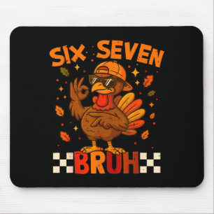 Tapis De Souris Rétro Six Sept Bruh 67 Automne Action de grâce Din