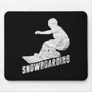 Tapis De Souris Retro Snowboard Cadeau Snowboard Silhouette Sno