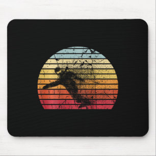 Tapis De Souris Retro Snowboardeur Snowboard Ski Vacances Snowboa