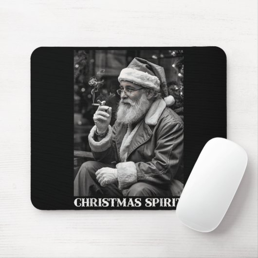 Tapis De Souris Retro Style Santa Claus Smoking Cigarette Christma (Avec souris)
