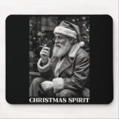 Tapis De Souris Retro Style Santa Claus Smoking Cigarette Christma (Devant)