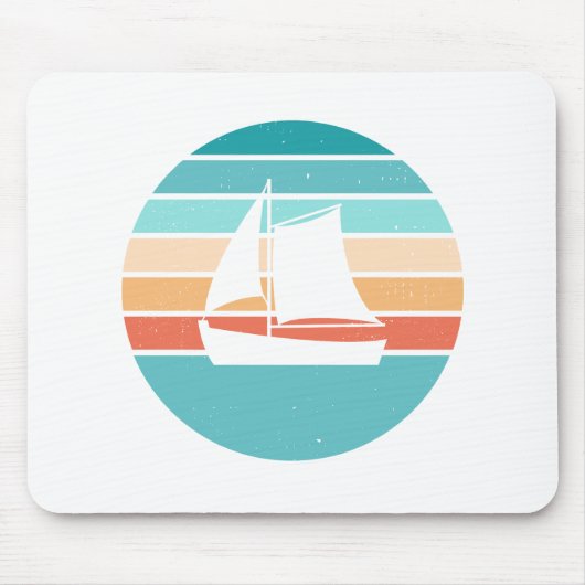 Tapis De Souris Retro Sunset Effet Perdu + Voilier (Devant)