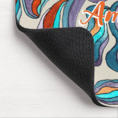 Tapis De Souris Retro Super Bleu orange violet Nom du script (Coin)