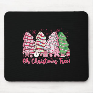 Tapis De Souris Retro Super rose Oh Noël Arbre gâteaux Debbie C