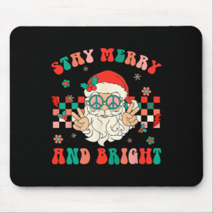 Tapis De Souris Retro Super Séjour Joyeux Et Lumineux Santa Claus