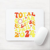 Tapis De Souris Rétro Super total Éclipse solaire 08 avril 2024 (Avec souris)