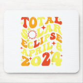 Tapis De Souris Rétro Super total Éclipse solaire 08 avril 2024 (Devant)