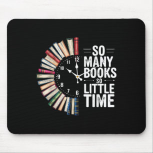 Tapis De Souris Rétro Tant De Livres Peu De Temps Livre Horloge Le