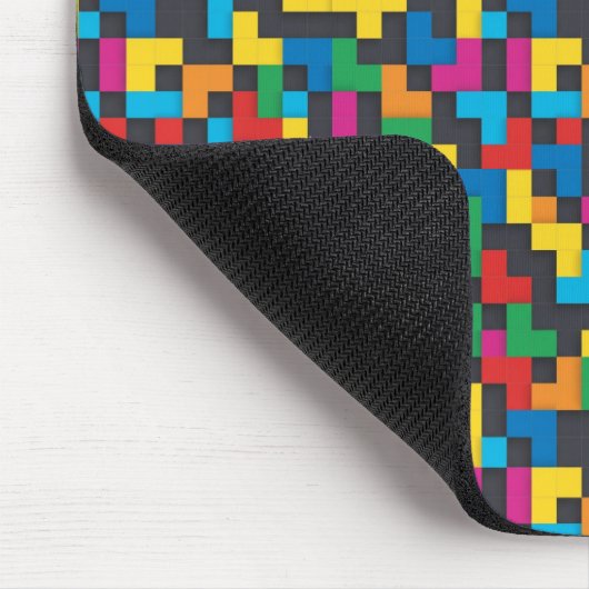 Tapis De Souris Retro Tetris Blocks Seamless Pattern (Coin)