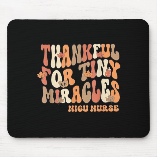 Tapis De Souris Retro Thankful For Tiny Miracles Thanksgiving Nicu (Devant)