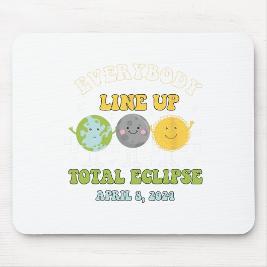 Tapis De Souris Rétro Tout Le Monde S'Aligner Total Solaire Eclips (Devant)
