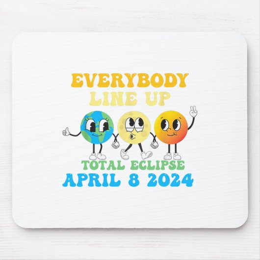 Tapis De Souris Rétro Tout Le Monde S'Aligner Total Solaire Eclips (Devant)