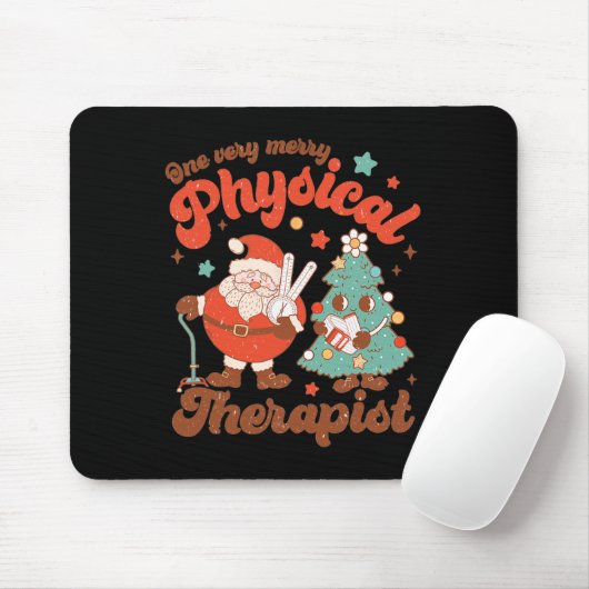 Tapis De Souris Retro Un très joli physiothérapeute Père Noël Chri (Avec souris)