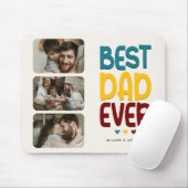 Tapis De Souris Retro Vibe 'Best Papa Ever' 3 Photo Collage (Avec souris)