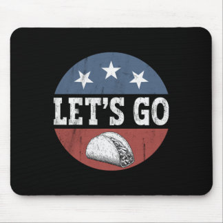 Tapis De Souris Rétro Vintage Allons-y Taco Us Flag Drapeau Améric