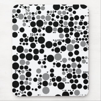 Tapis De Souris Rétros cercles de gamme de gris noire et blanche