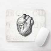 Tapis De Souris Rétros coeurs cardiaques d'anatomie de coeur (Avec souris)