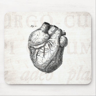 Tapis De Souris Rétros coeurs cardiaques d'anatomie de coeur