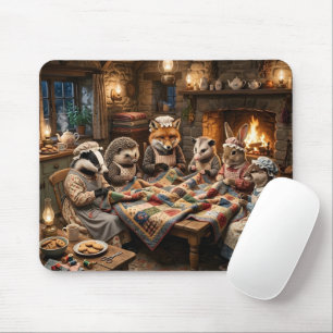 Tapis De Souris Réunion de patchwork des créatures de la forêt