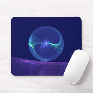 Tapis De Souris Rêve bleu violet lumineux Art fractal abstrait