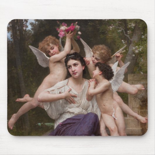 Tapis De Souris Rêve de printemps, par Bouguereau (Devant)
