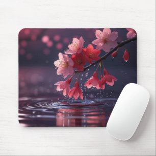 Tapis De Souris Rêve Sakura fleurit sur l'eau - Cerise japonaise